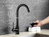 Kitchen Pull Out Faucet Black Painted 360 Swivel Flexible Hot and Cold Mixer Taps Deck Mounted ZR356