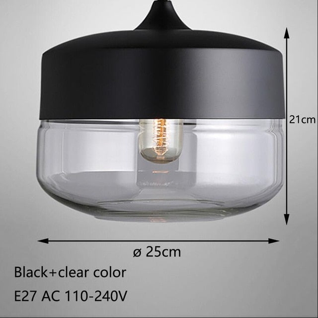 Nordic modern loft Hanging Glass pendant lights LED Retro Edison Pendant Lamp