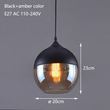 Nordic modern loft Hanging Glass pendant lights LED Retro Edison Pendant Lamp