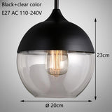 Nordic modern loft Hanging Glass pendant lights LED Retro Edison Pendant Lamp