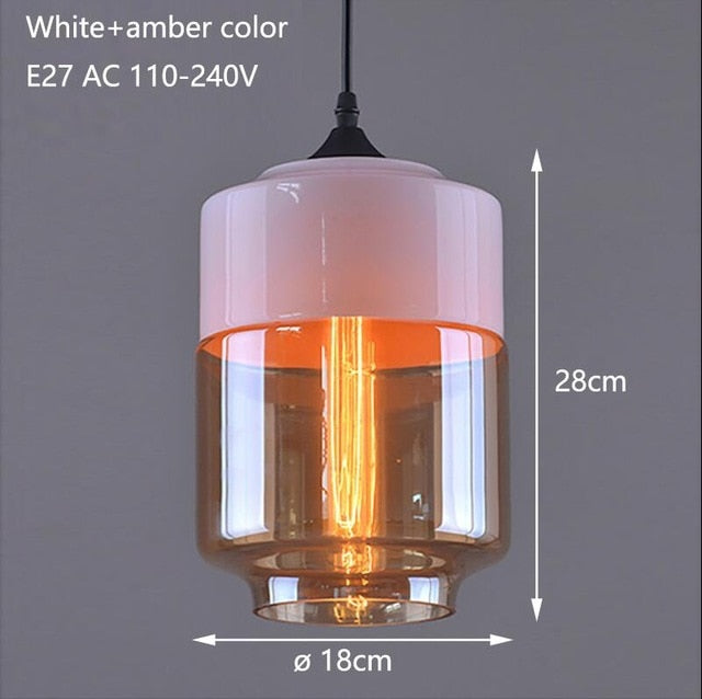 Nordic modern loft Hanging Glass pendant lights LED Retro Edison Pendant Lamp